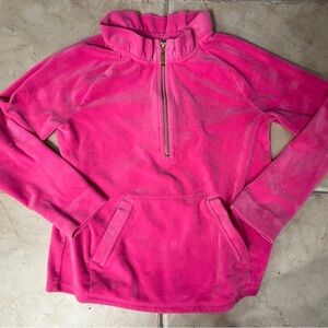 Velour hot pink quarter zip shirt - size 6